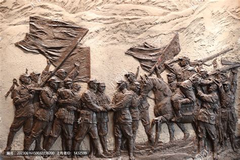 红军长征浮雕雕塑图片