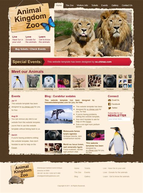 网站设计模板关于动物