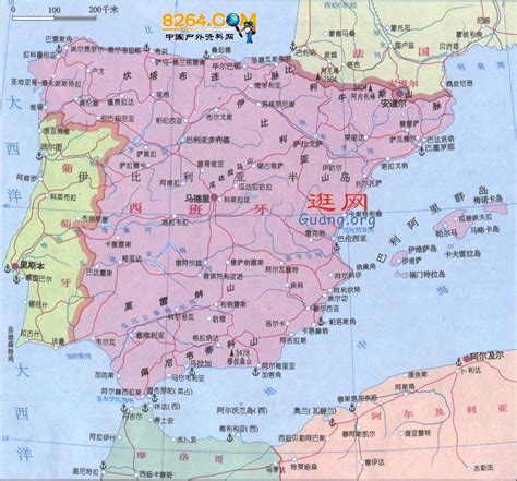 西班牙地图中文版高清