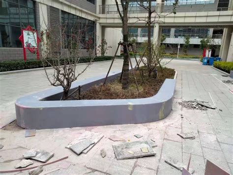 赣州小区玻璃钢花池坐凳造型