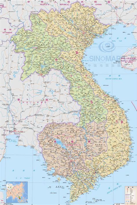 越南各省分县地图