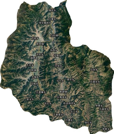 越西地理地图