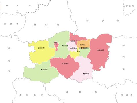 郑州地图各区划分