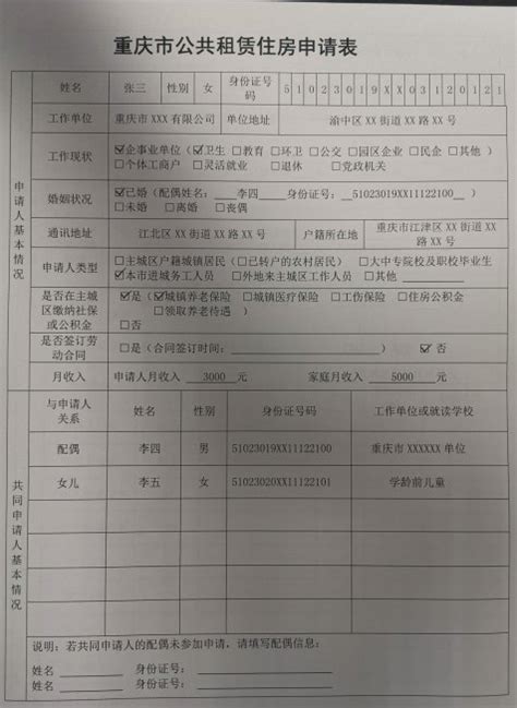 重庆公租房材料清单