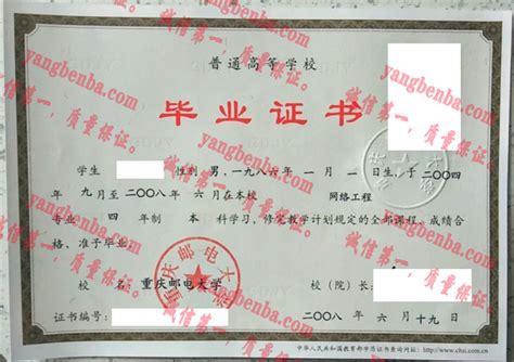重庆邮电大学毕业证图片