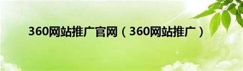 360网站推广官网叫什么名字