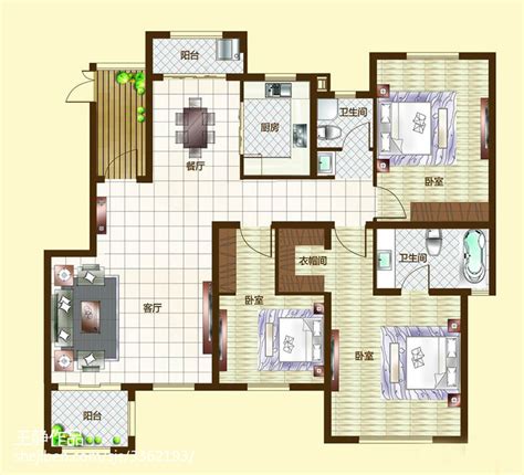70平三室一厅设计图