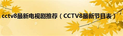 cctv8直播节目表