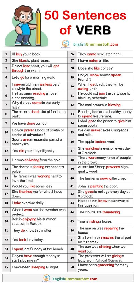 sentences with verbs