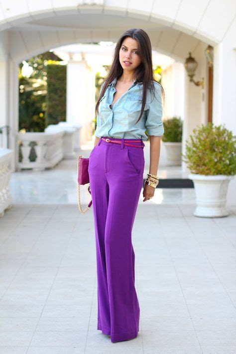 wearing purple pants