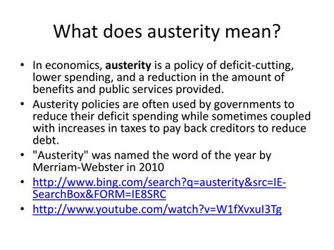 what does austerity mean