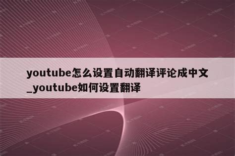youtube评论翻译成中文